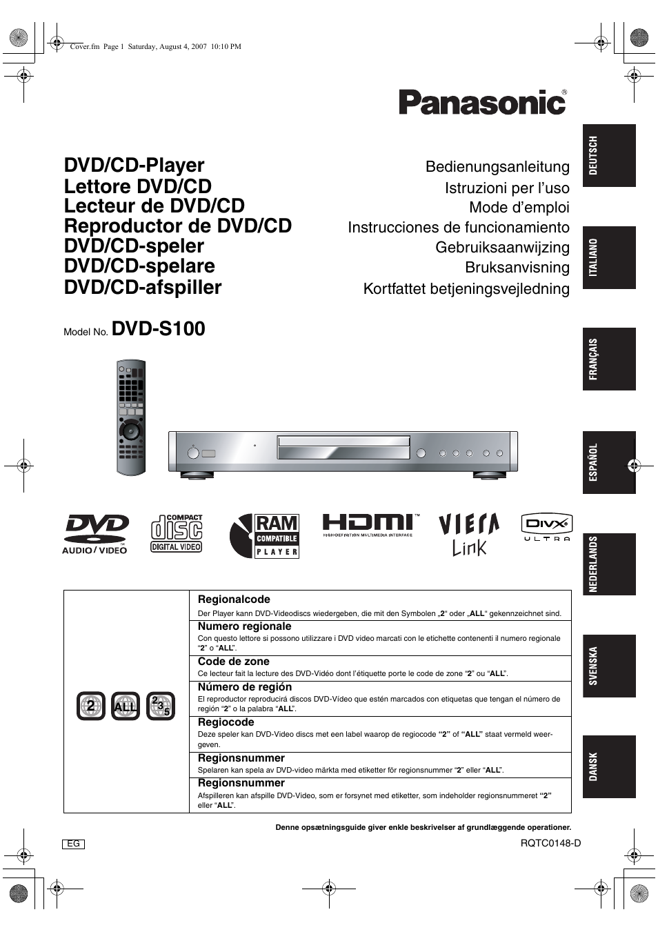 Panasonic DVDS100 User Manual | 128 pages