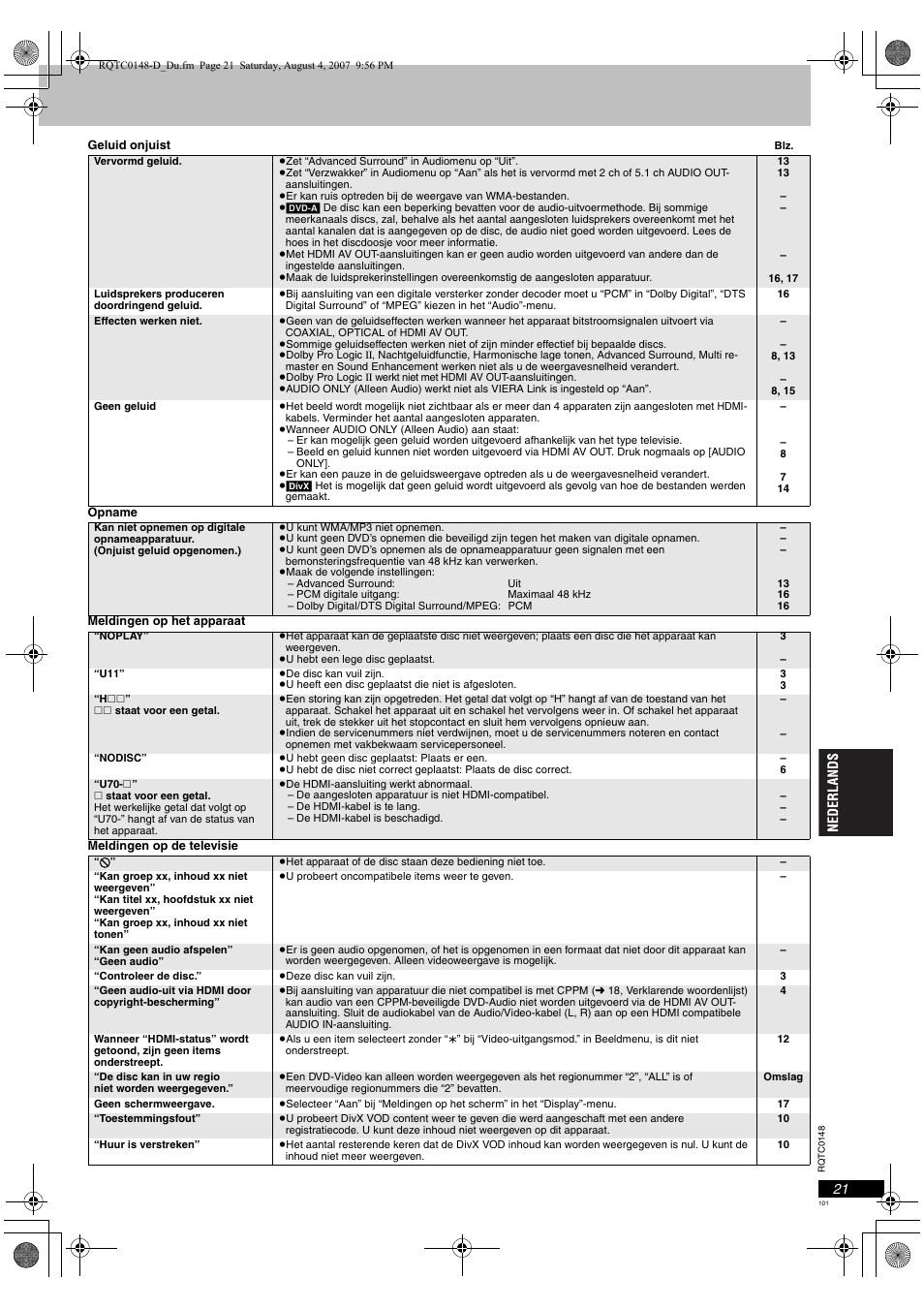 Panasonic DVDS100 User Manual | Page 101 / 128