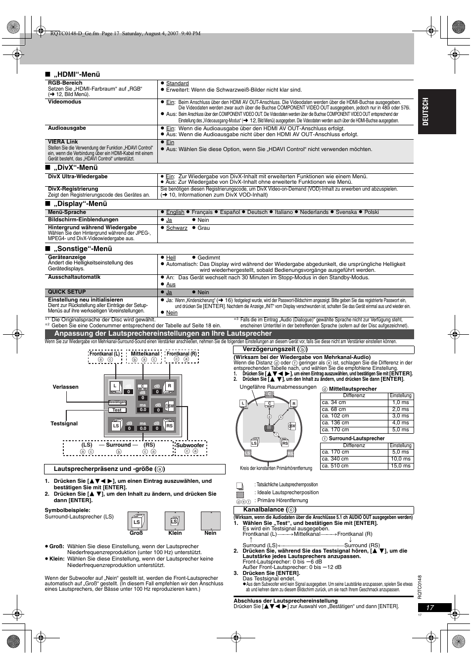 Panasonic DVDS100 User Manual | Page 17 / 128