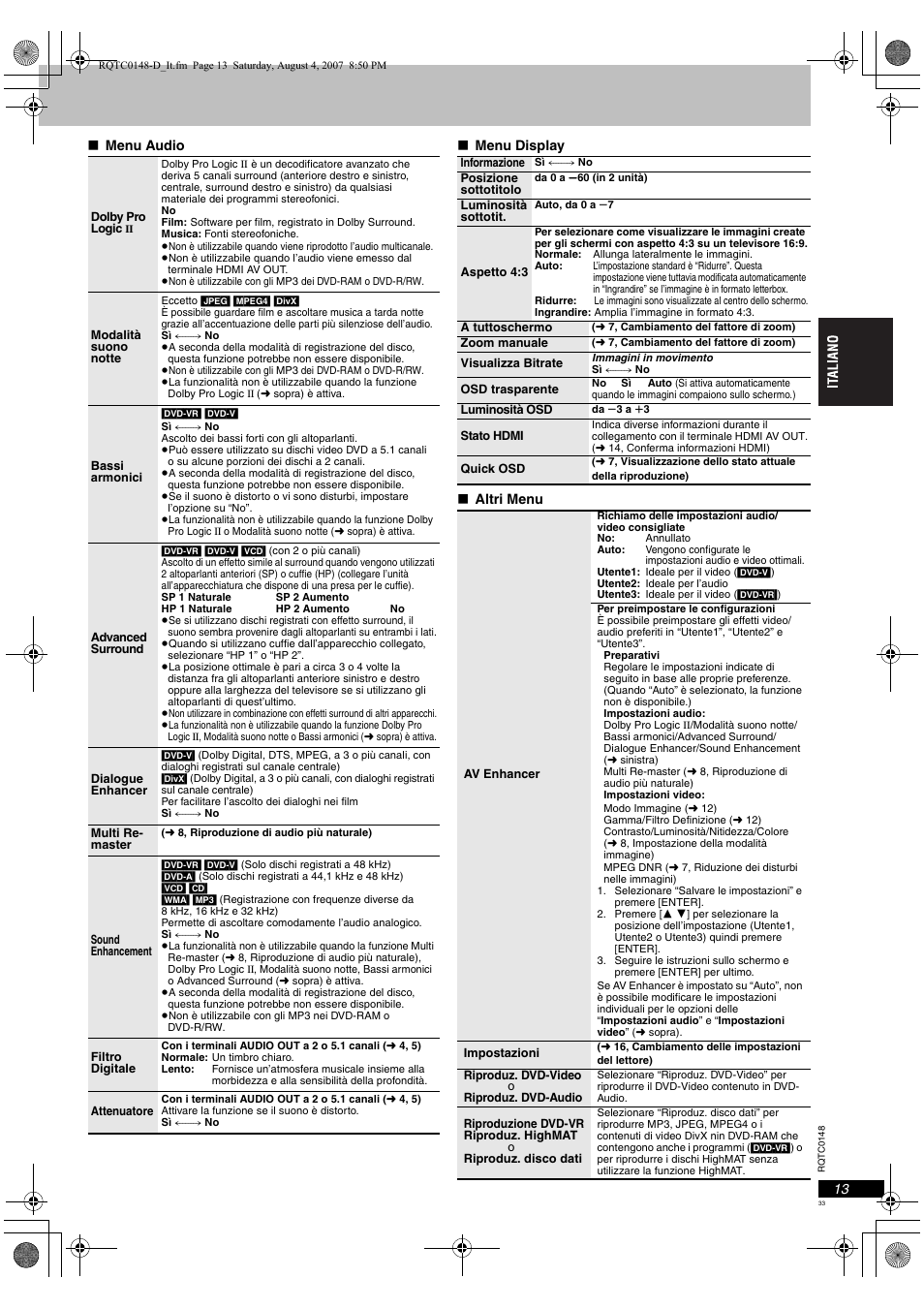 Panasonic DVDS100 User Manual | Page 33 / 128