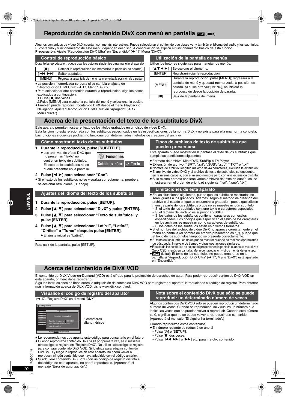 Panasonic DVDS100 User Manual | Page 70 / 128