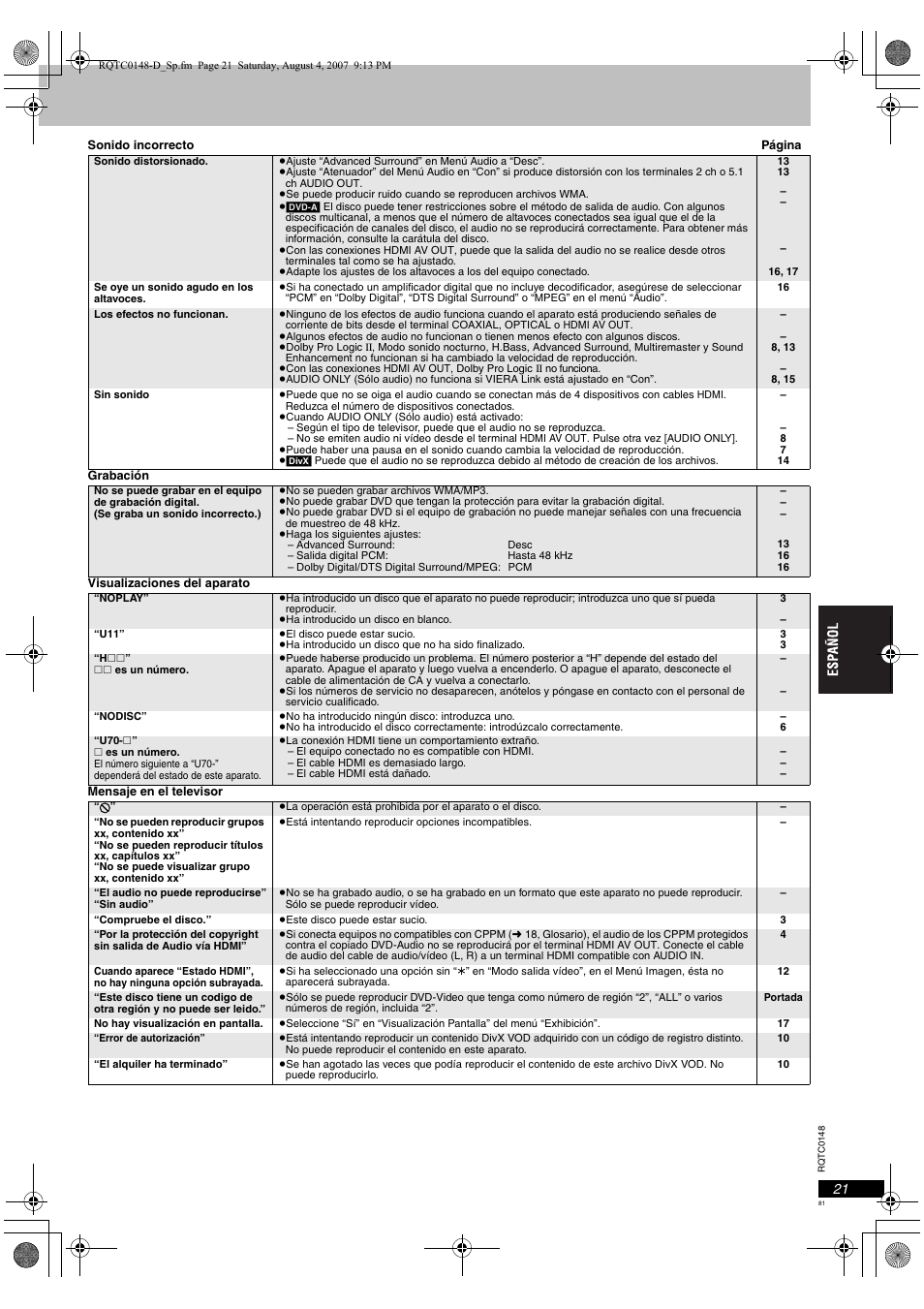 Panasonic DVDS100 User Manual | Page 81 / 128