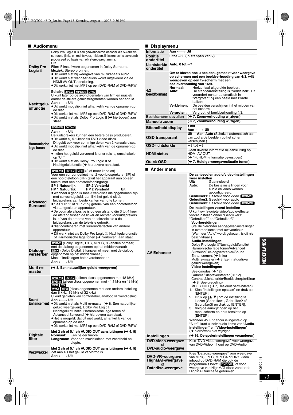 Panasonic DVDS100 User Manual | Page 93 / 128