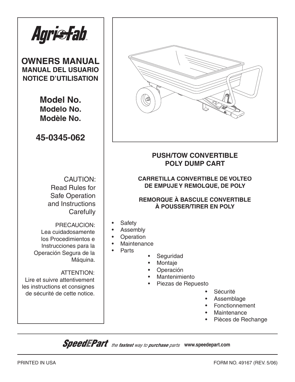 Agri-Fab 45-0345-062 User Manual | 20 pages