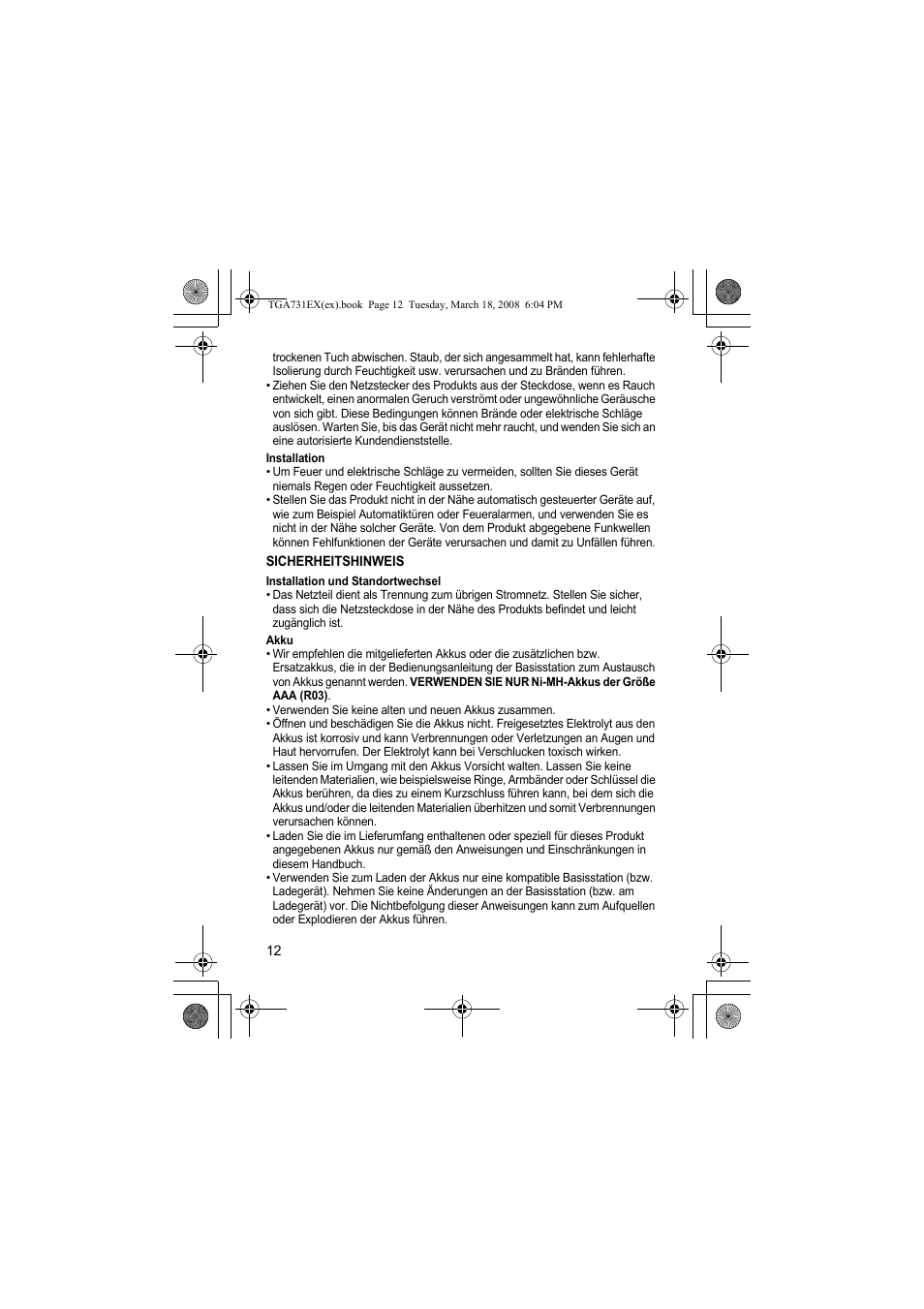 Panasonic KXTGA731EX User Manual | Page 12 / 80