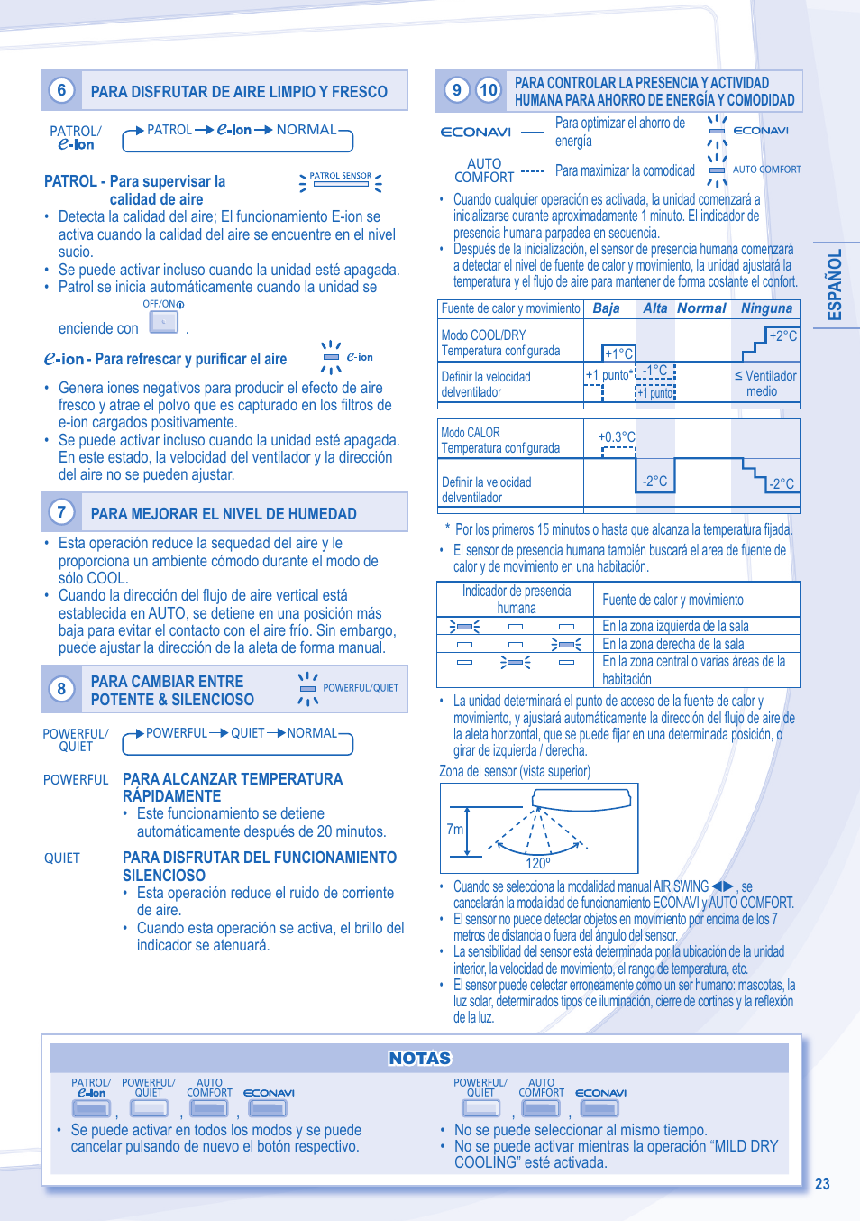 Esp añol | Panasonic CSE28MKES User Manual | Page 23 / 52