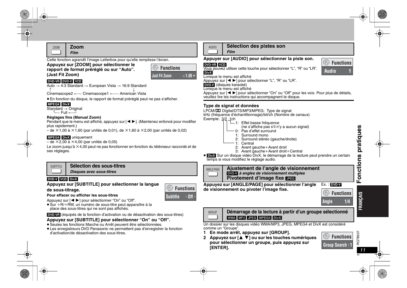 Foncti ons prat iques | Panasonic DVDS42 User Manual | Page 55 / 68