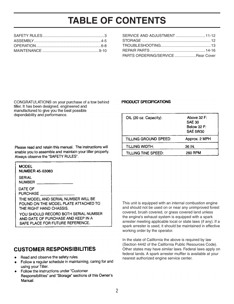 Agri-Fab 45-03083 User Manual | Page 2 / 20