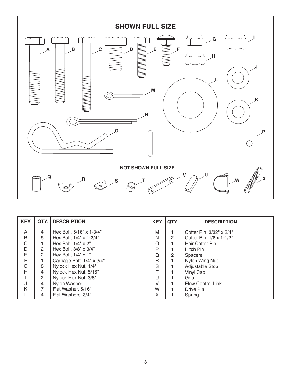 Shown full size | Agri-Fab 250 LB.TOW BROADCAST SPREADER 45-03642 User Manual | Page 3 / 12