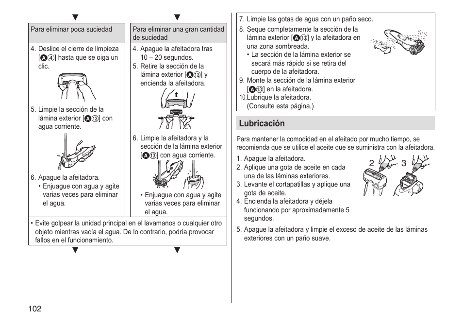 Lubricación | Panasonic ESST25 User Manual | Page 102 / 278