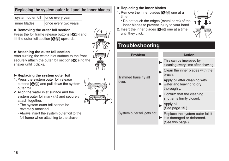 Troubleshooting | Panasonic ESST25 User Manual | Page 16 / 278