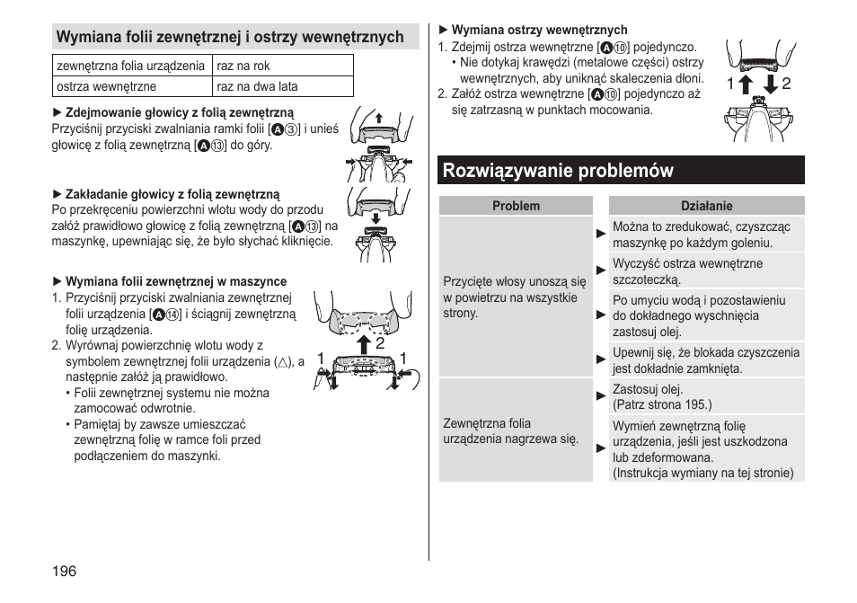 Rozwiązywanie problemów | Panasonic ESST25 User Manual | Page 196 / 278