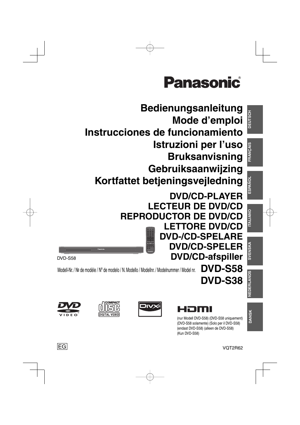 Panasonic DVDS38 User Manual | 216 pages