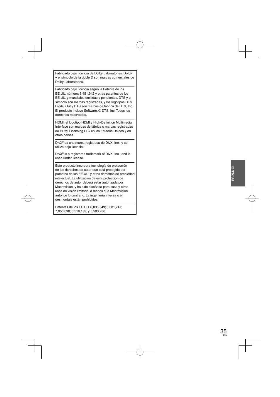 Panasonic DVDS38 User Manual | Page 103 / 216