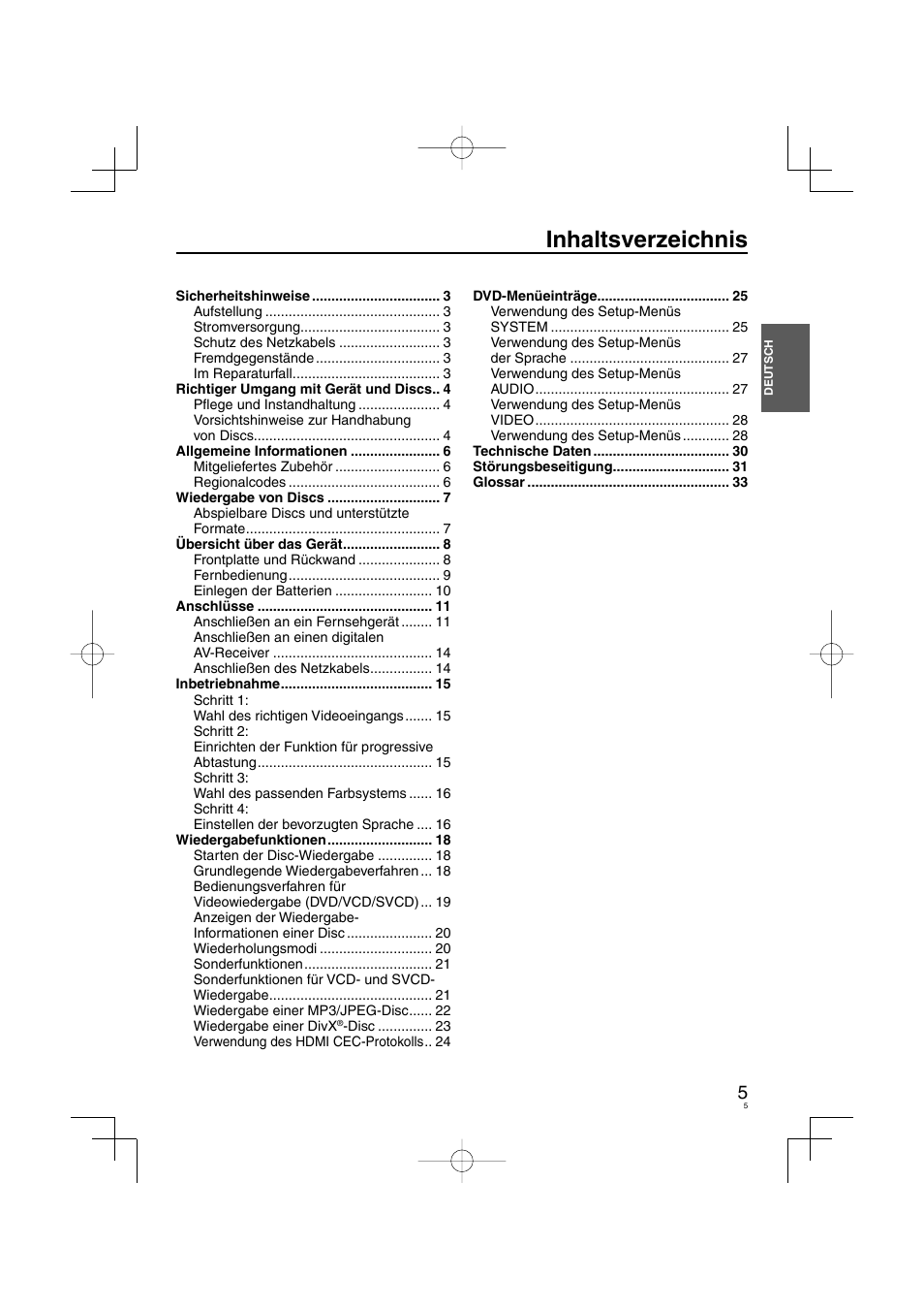 Panasonic DVDS38 User Manual | Page 5 / 216