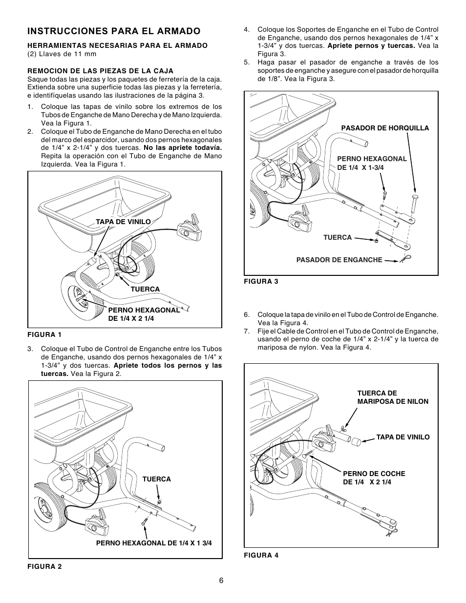 Instrucciones para el armado | Agri-Fab 45-03151 User Manual | Page 6 / 12