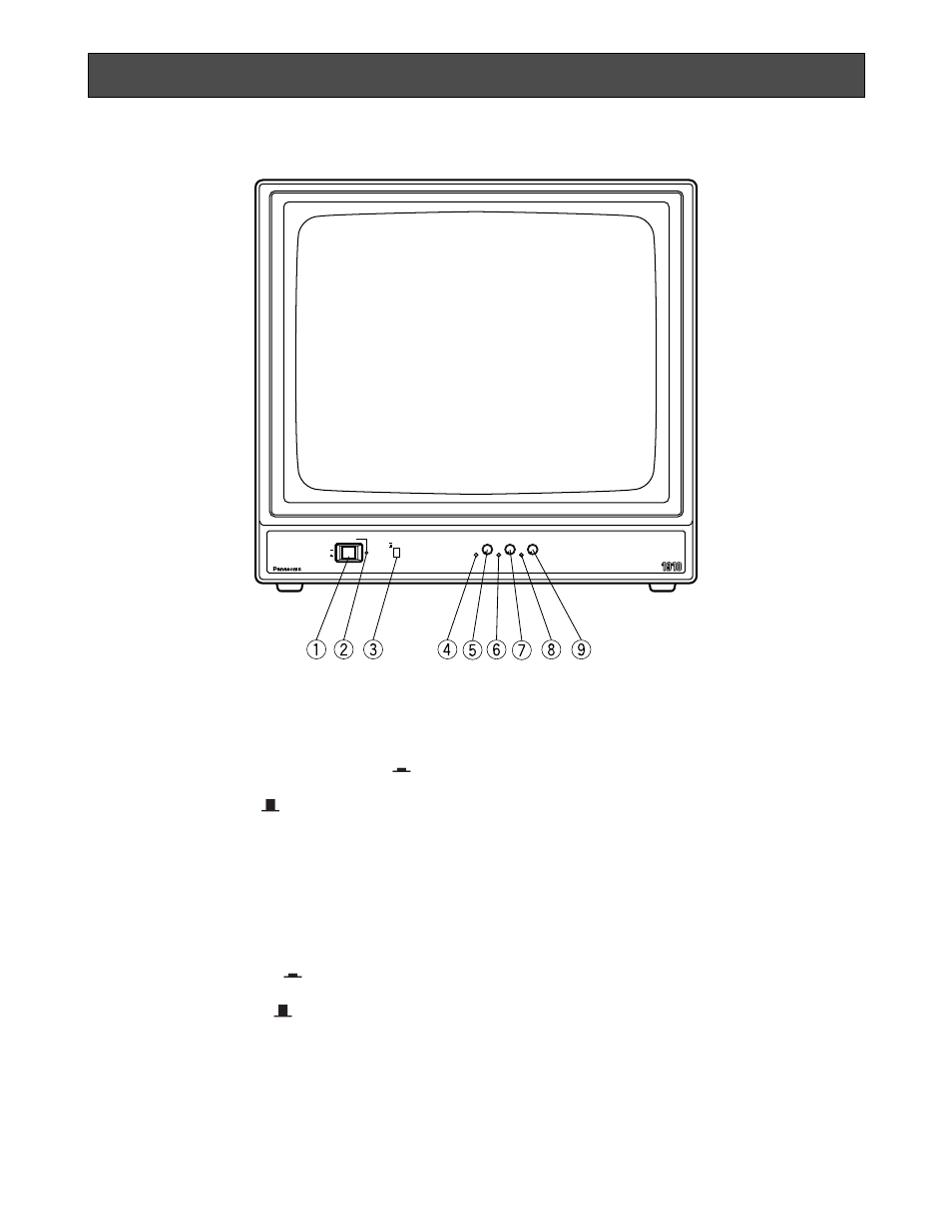 Major operating controls and their functions, Front view | Panasonic WVBM1910 User Manual | Page 4 / 30
