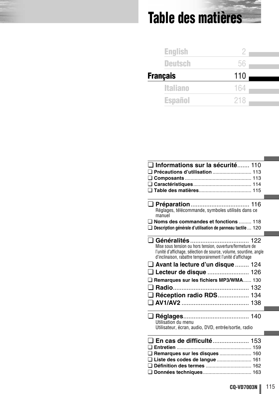 Panasonic CQVD7003N User Manual | Page 7 / 100