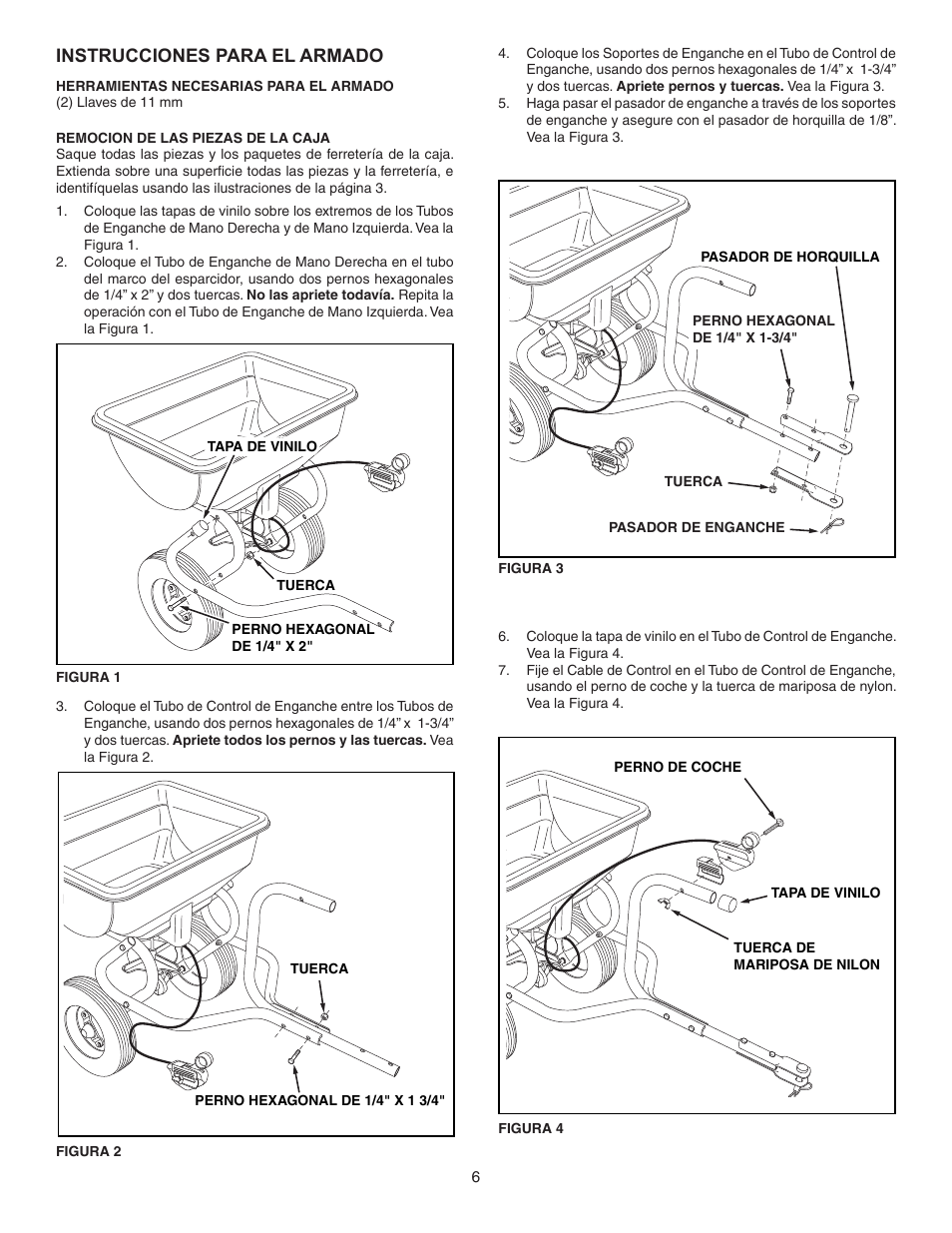 Instrucciones para el armado | Agri-Fab 45-03152 User Manual | Page 6 / 12