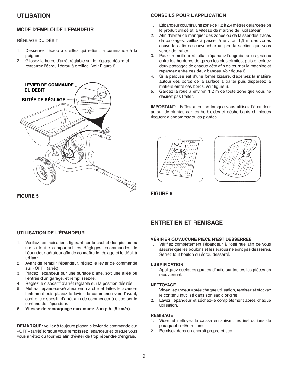 Utlisation, Entretien et remisage | Agri-Fab 45-03152 User Manual | Page 9 / 12