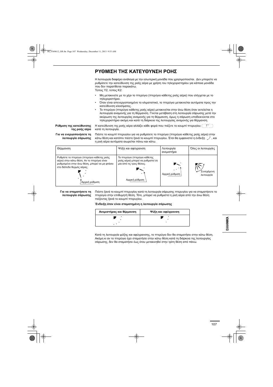 Ρυθμιση τησ κατευθυνση ροησ | Panasonic S28MY2E5A User Manual | Page 107 / 180