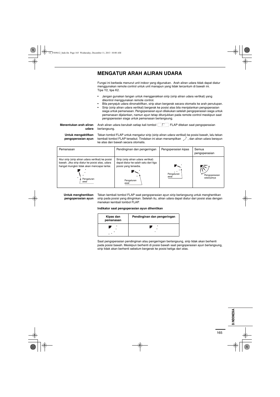 Mengatur arah aliran udara | Panasonic S28MY2E5A User Manual | Page 165 / 180