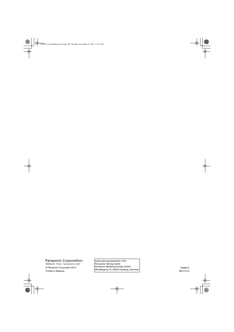 Panasonic S28MY2E5A User Manual | Page 180 / 180