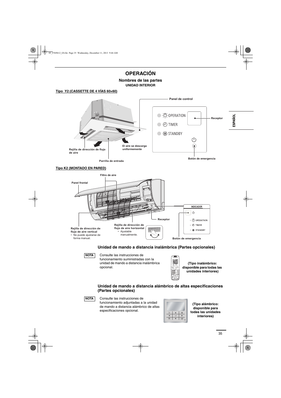 Operación | Panasonic S28MY2E5A User Manual | Page 35 / 180