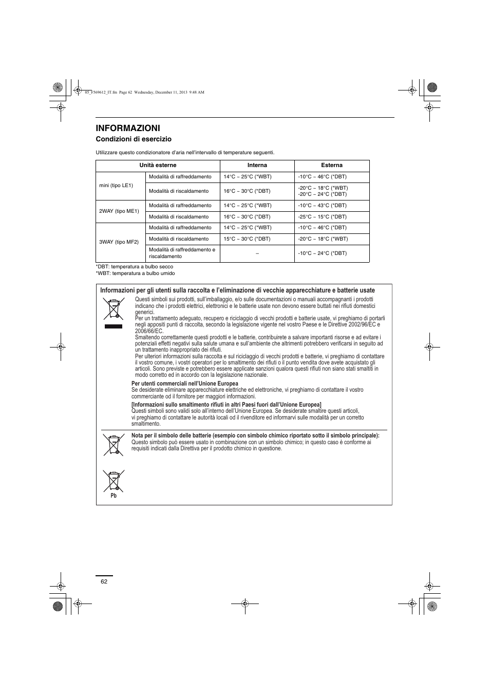 Informazioni | Panasonic S28MY2E5A User Manual | Page 62 / 180