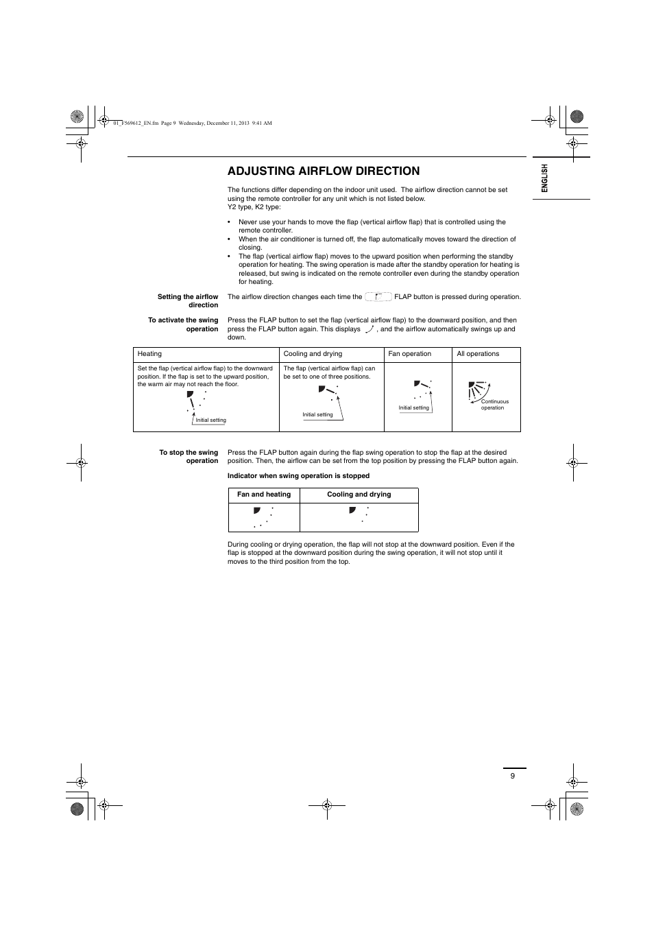 Adjusting airflow direction | Panasonic S28MY2E5A User Manual | Page 9 / 180