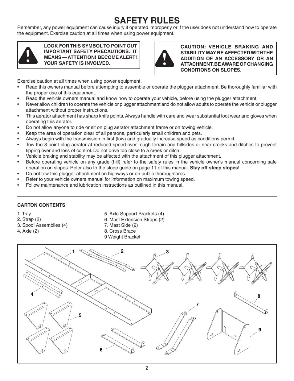 Safety rules | Agri-Fab 45-0381 User Manual | Page 2 / 12