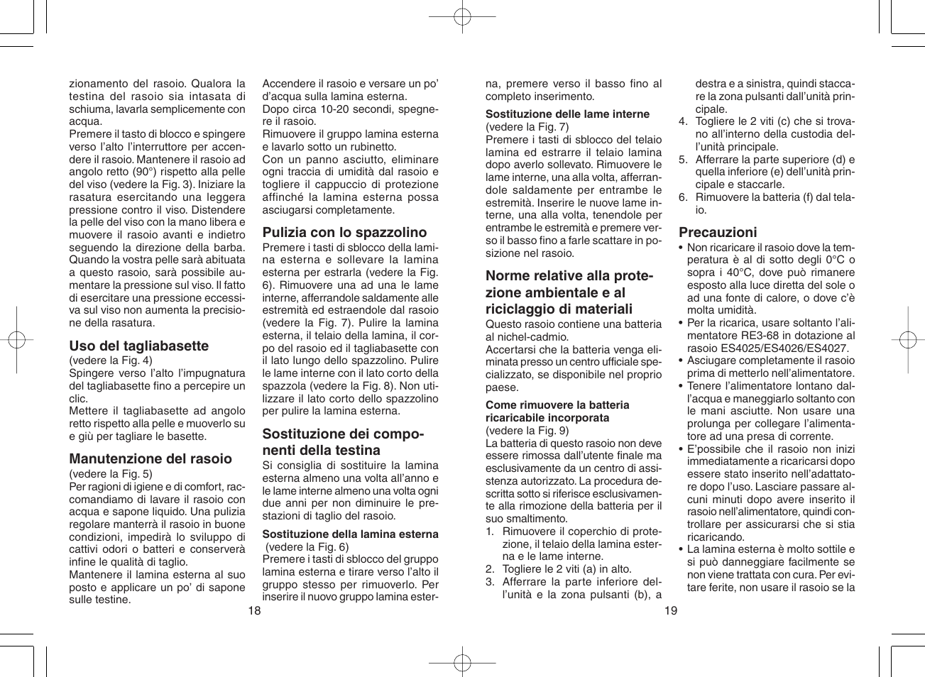 Panasonic ES4025 User Manual | Page 10 / 37