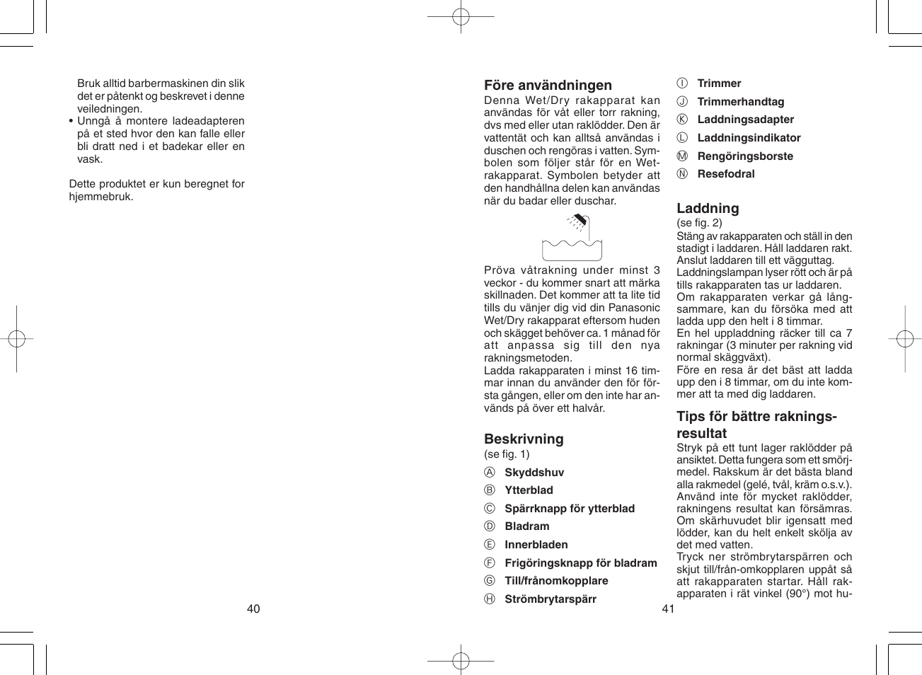 Panasonic ES4025 User Manual | Page 21 / 37