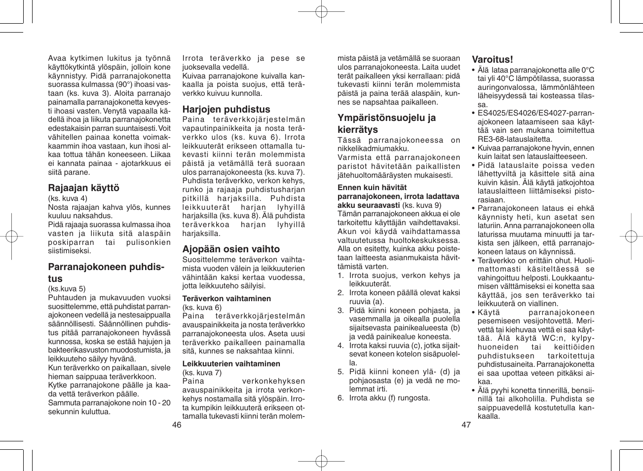 Panasonic ES4025 User Manual | Page 24 / 37