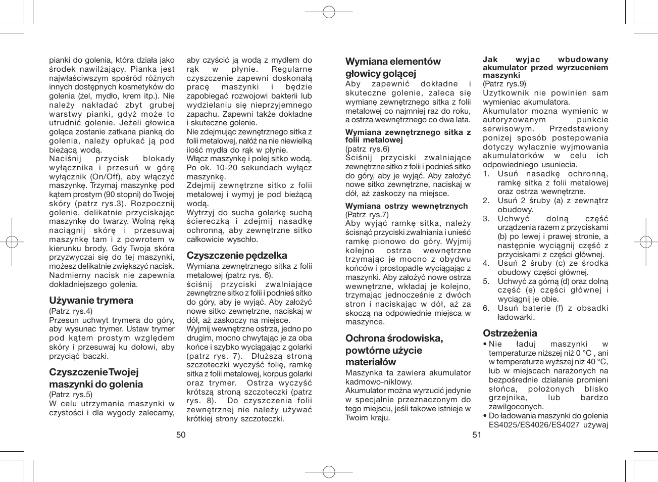 Panasonic ES4025 User Manual | Page 26 / 37