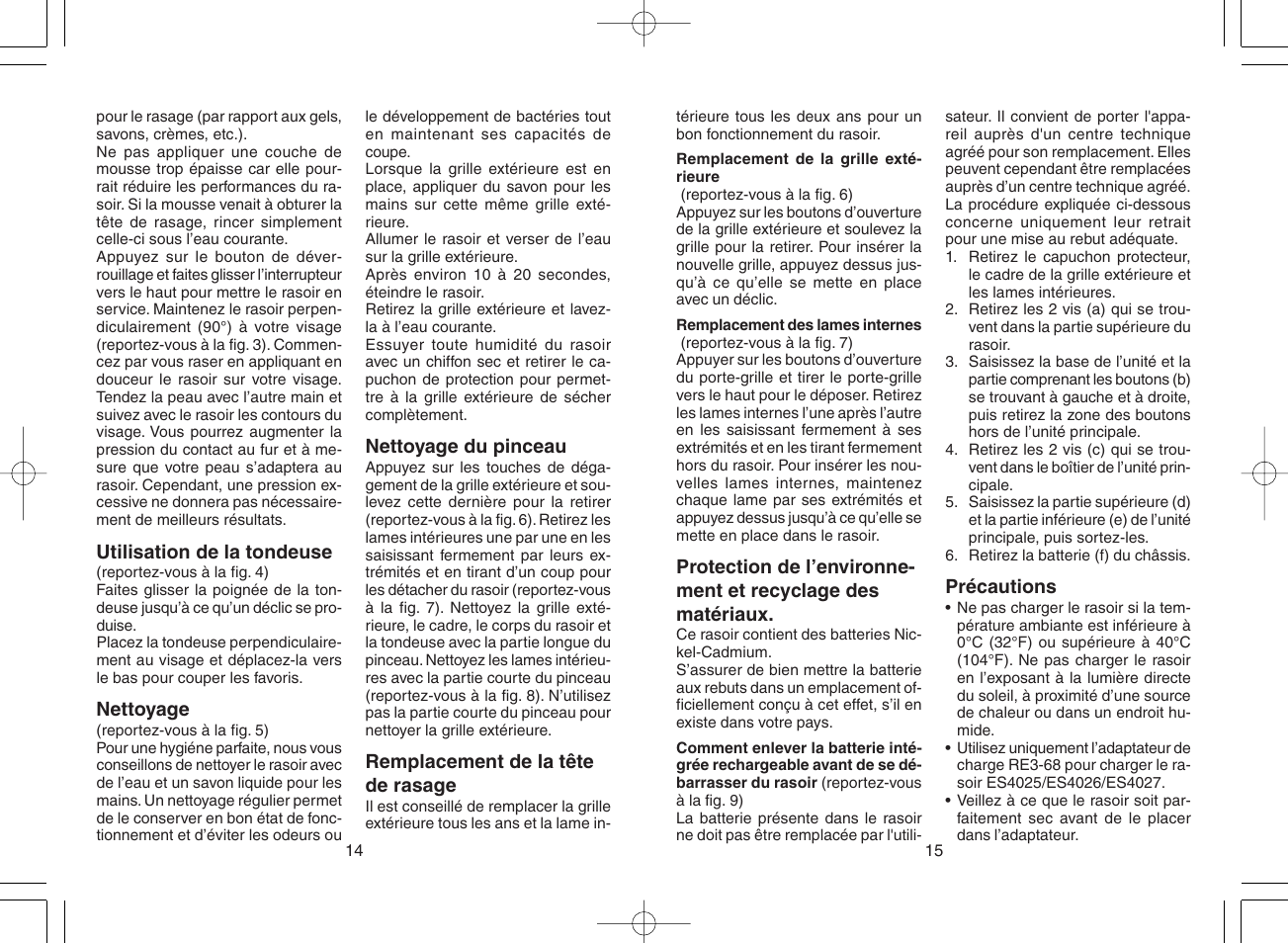 Panasonic ES4025 User Manual | Page 8 / 37