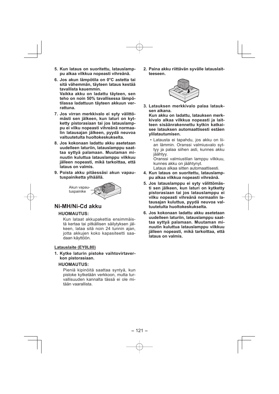 Ni-mh/ni-cd akku | Panasonic EY7960 User Manual | Page 121 / 152