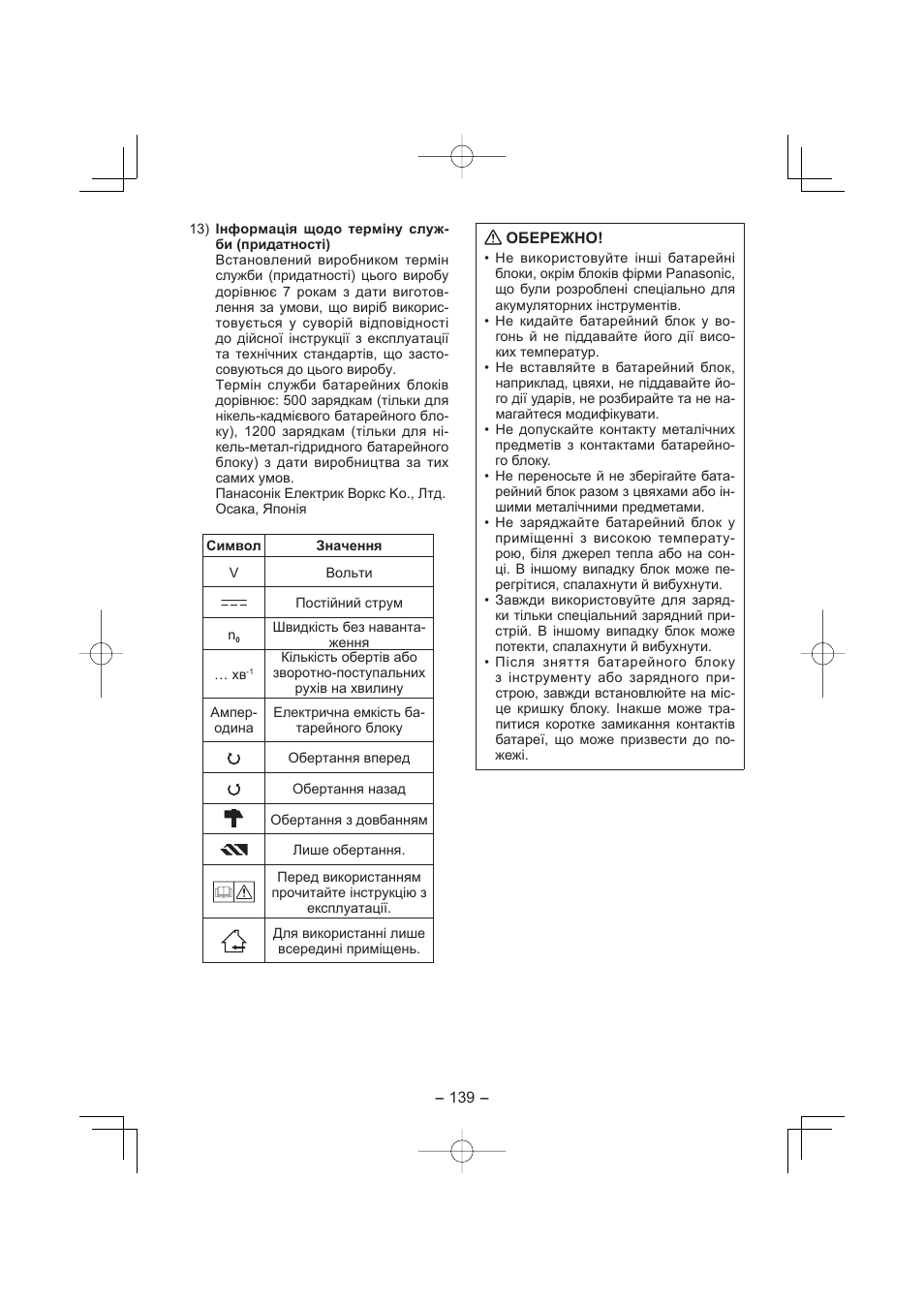 Panasonic EY7960 User Manual | Page 139 / 152