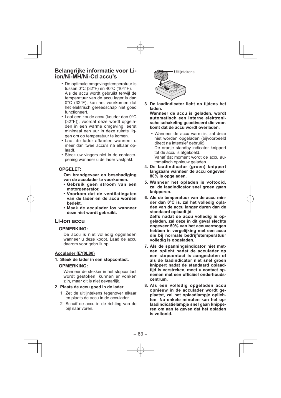 Li-ion accu | Panasonic EY7960 User Manual | Page 63 / 152