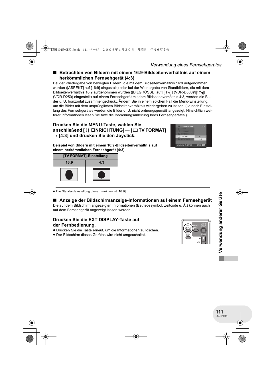 Panasonic VDRD250EG User Manual | Page 111 / 336