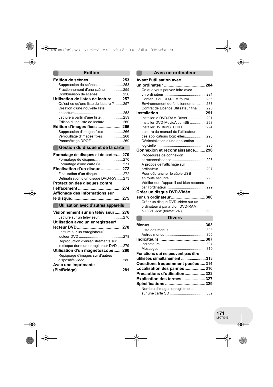 Panasonic VDRD250EG User Manual | Page 171 / 336