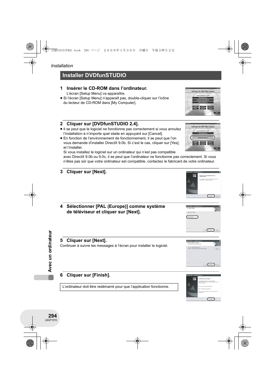 Installer dvdfunstudio | Panasonic VDRD250EG User Manual | Page 294 / 336