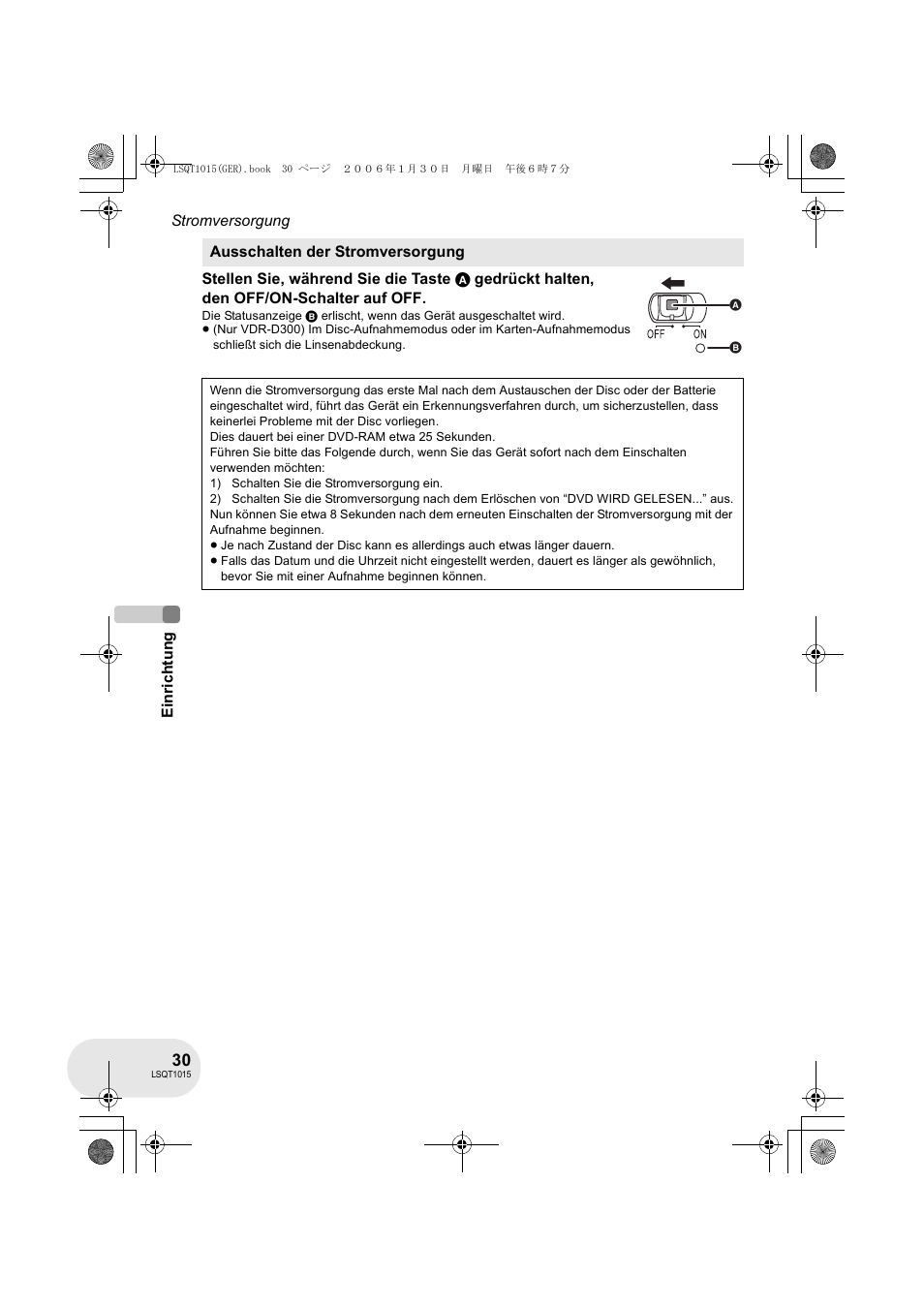 Panasonic VDRD250EG User Manual | Page 30 / 336