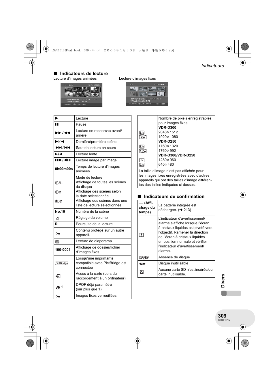 Panasonic VDRD250EG User Manual | Page 309 / 336
