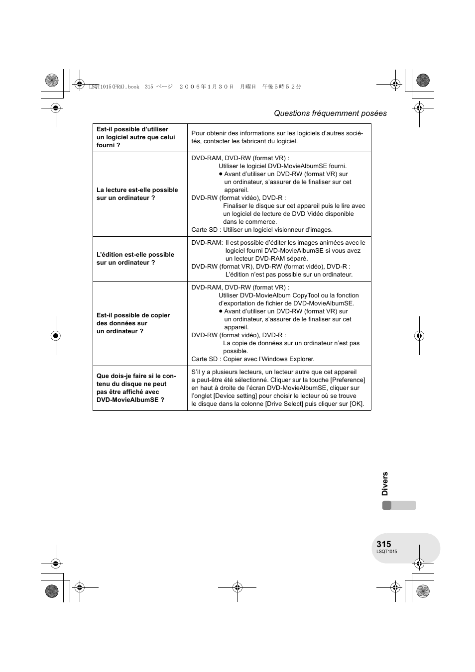 Panasonic VDRD250EG User Manual | Page 315 / 336