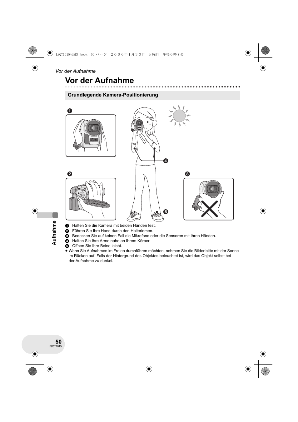 Vor der aufnahme | Panasonic VDRD250EG User Manual | Page 50 / 336