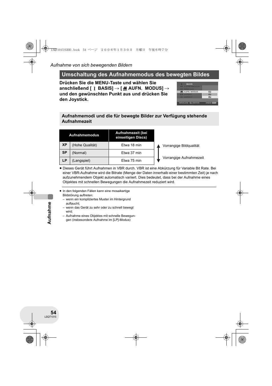 Panasonic VDRD250EG User Manual | Page 54 / 336