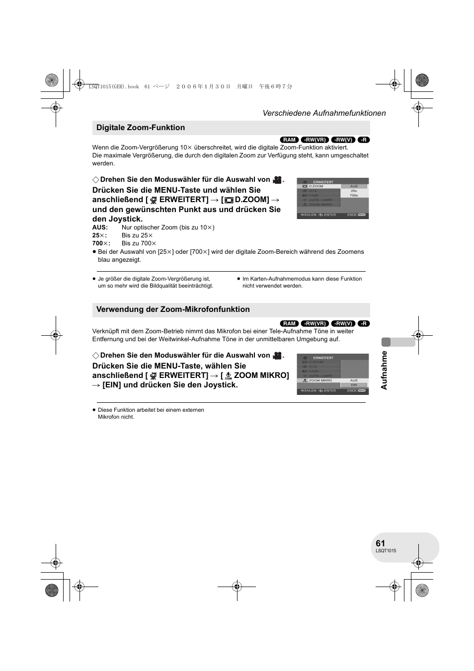 Panasonic VDRD250EG User Manual | Page 61 / 336
