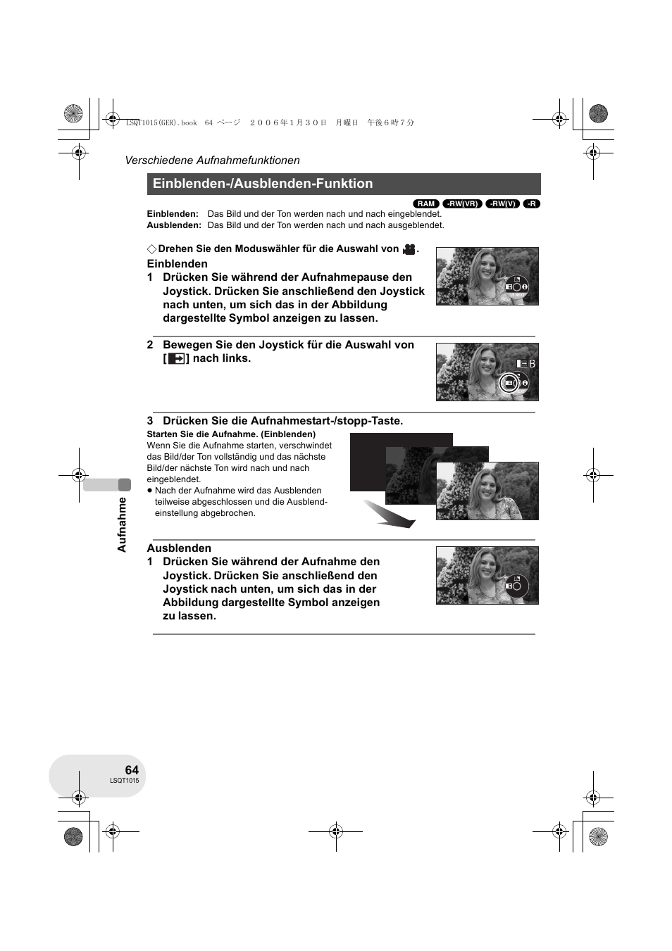 Einblenden-/ausblenden-funktion | Panasonic VDRD250EG User Manual | Page 64 / 336