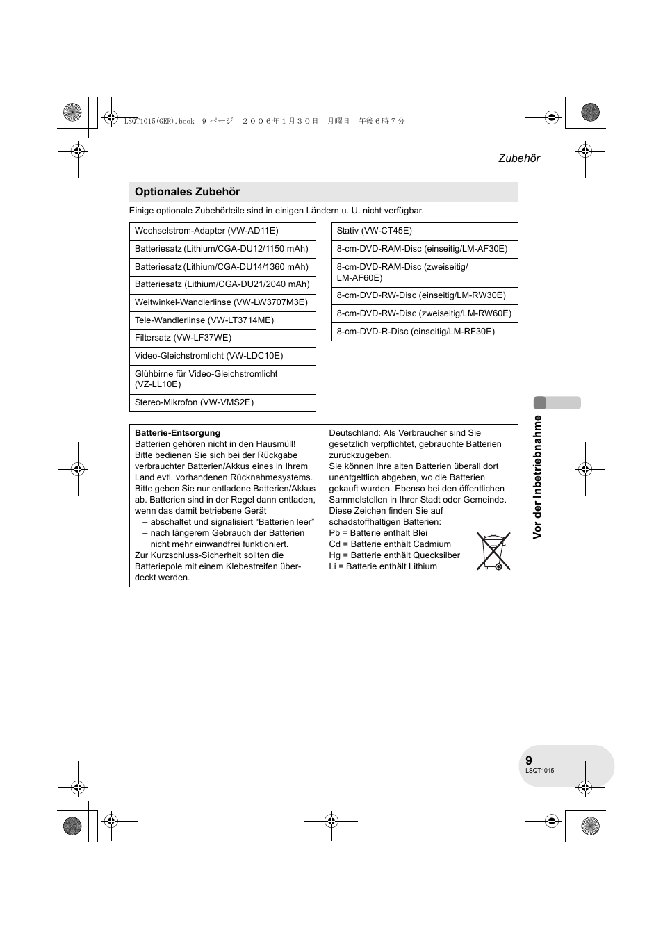 Panasonic VDRD250EG User Manual | Page 9 / 336